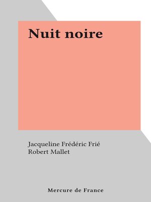 cover image of Nuit noire